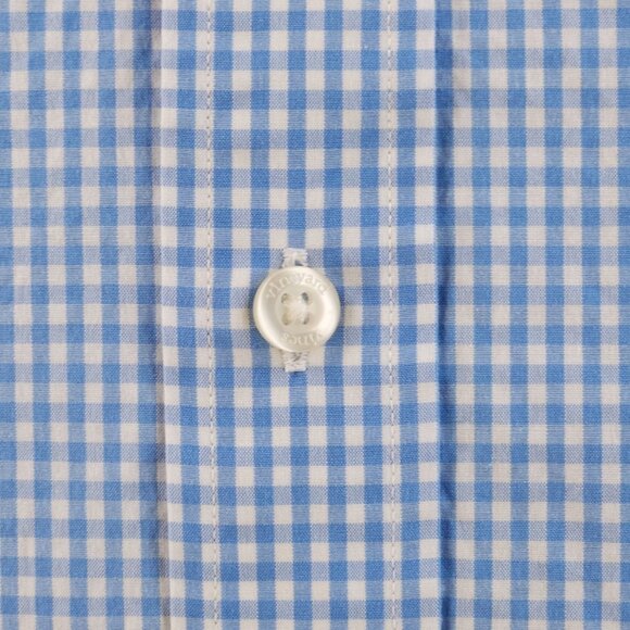 Vineyard Vines Check Whale Button-Down Large Cotton Blue Casual Long Sleeve Men - Picture 6 of 16